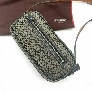 コーチ(COACH)のコーチ 6341 キャンバス レザー ショルダー サコッシュ 総柄 グレー(ショルダーバッグ)