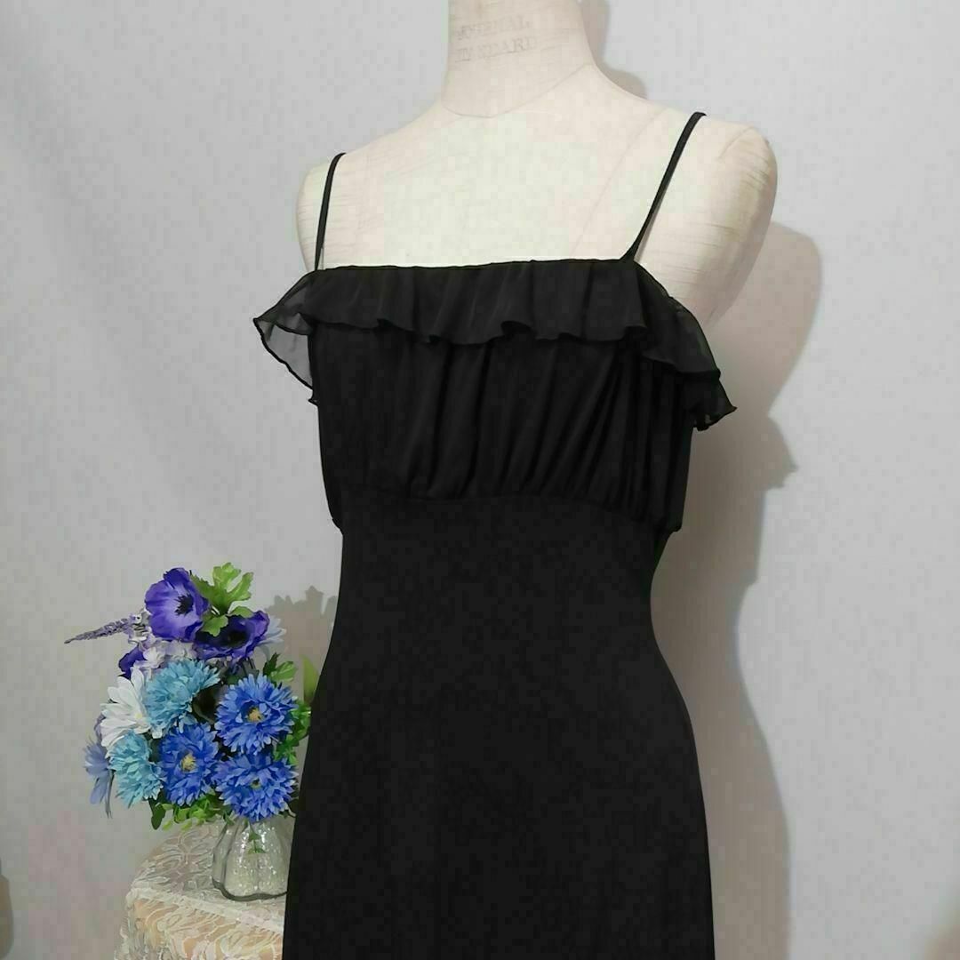 NEWPORT 極上美品　ドレス　ワンピース　パーティー　Ｓサイズ　黒色 レディースのフォーマル/ドレス(ミディアムドレス)の商品写真