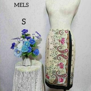 MELS 膝丈スカート　Sサイズ　巻きスカート風(ひざ丈スカート)
