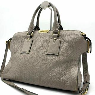 BURBERRY - 美品 バーバリー ミディアム クリフトン　2way ハンドバッグ グレージュ