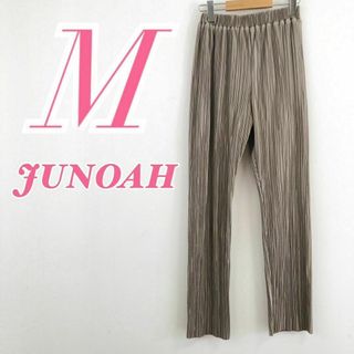 ジュノア(JUNOAH)のジュノア　プリーツパンツ　ウエストゴム　カジュアル　ライトブラウン(カジュアルパンツ)