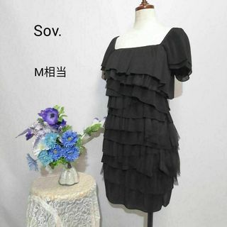 ソブ(Sov.)のソブ　極上美品　ミニ　ドレス　ワンピース　パーティー　黒色　М相当(ナイトドレス)