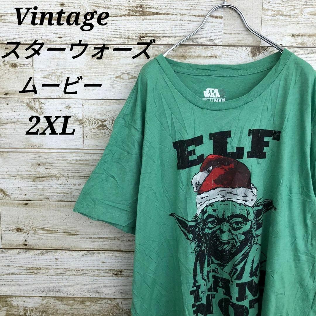 【k4374】USA古着スターウォーズムービープリント半袖ビッグTシャツ2XL メンズのトップス(Tシャツ/カットソー(半袖/袖なし))の商品写真