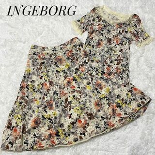 INGEBORG - 【美品】INGEBORG インゲボルグ セットアップ ワンピース 半袖 花柄
