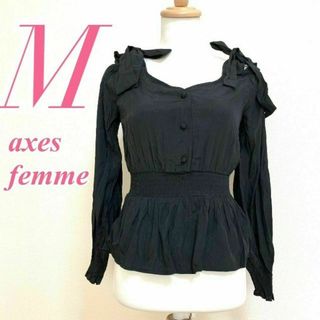 アクシーズファム(axes femme)のaxes femme　アクシーズファム　ブラウス　リボン　オフショル(シャツ/ブラウス(長袖/七分))