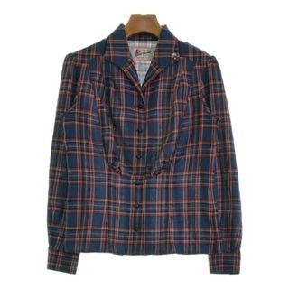 ヒステリックグラマー(HYSTERIC GLAMOUR)のHYSTERIC GLAMOUR カジュアルシャツ M 青x赤(チェック) 【古着】【中古】(シャツ/ブラウス(長袖/七分))