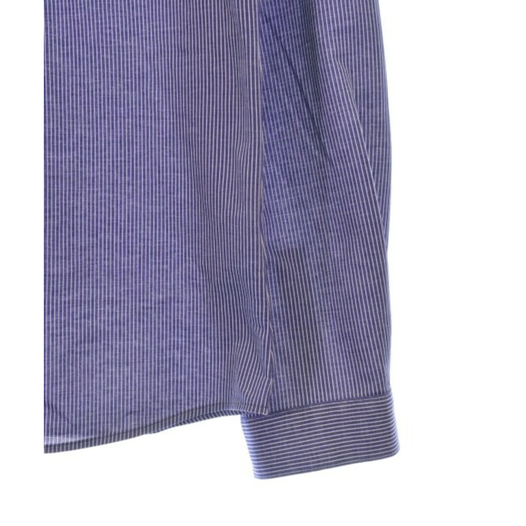 MICHEL KLEIN(ミッシェルクラン)のMICHEL KLEIN カジュアルシャツ 38(M位) 紺x白(ストライプ) 【古着】【中古】 レディースのトップス(シャツ/ブラウス(長袖/七分))の商品写真