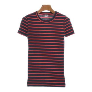 プチバトー(PETIT BATEAU)のPETIT BATEAU Tシャツ・カットソー XXS 紺x赤(ボーダー) 【古着】【中古】(カットソー(半袖/袖なし))