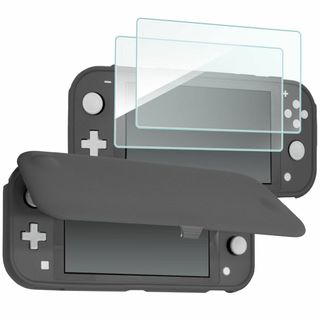 【色:グレー】ProCase スイッチライト フリップケース [ガラス２枚付き](その他)