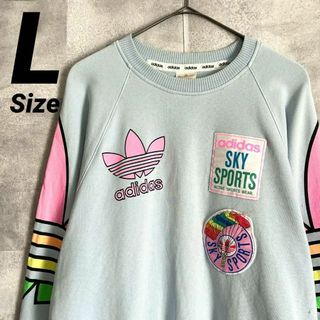 adidas - 美品★L★アディダス ヴィンテージ スウェット デサント期 SKY SPORTS