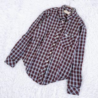 バーバリー(BURBERRY)のBurberrys／バーバリーズ（M）ポイントロゴ刺繍チェックコットン長袖シャツ(Tシャツ/カットソー(七分/長袖))