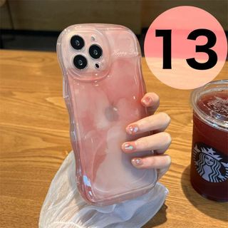 【iPhone13】ピンク ケース グラデーション 大理石 韓国(iPhoneケース)