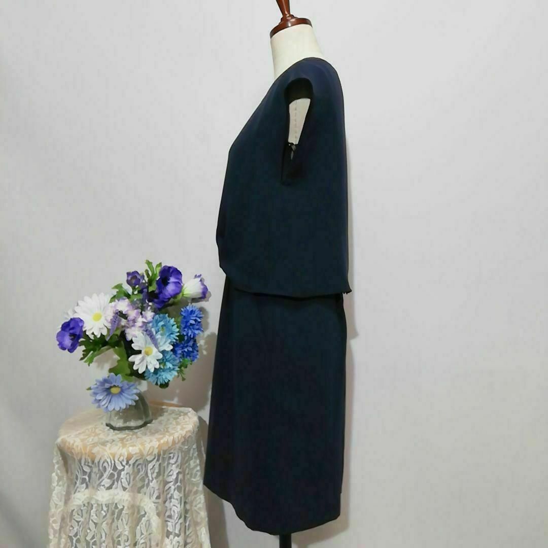 リプリート　極上美品　ドレス　ワンピース　パーティー　ネイビー系色　М レディースのワンピース(ひざ丈ワンピース)の商品写真