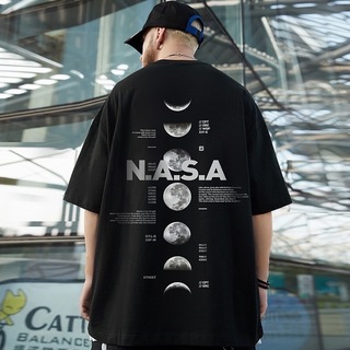 【大人気】半袖　XL　オーバーサイズ　ヒップホップ　五分袖　ブラック　宇宙(Tシャツ/カットソー(半袖/袖なし))