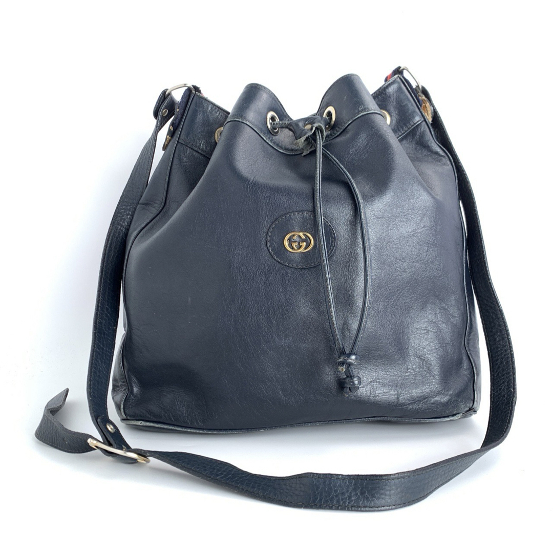 Gucci(グッチ)のグッチ ショルダーバッグ 巾着 シェリーライン インターロッキング ネイビー レディースのバッグ(ショルダーバッグ)の商品写真