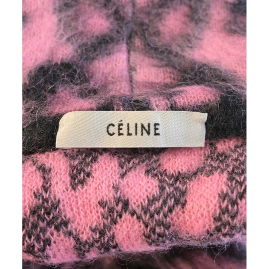 celine(セリーヌ)のCELINE セリーヌ ニット・セーター S ピンクx黒(豹柄) 【古着】【中古】 レディースのトップス(ニット/セーター)の商品写真