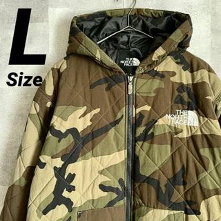 ザノースフェイス(THE NORTH FACE)の美品★L★ザノースフェイス ヤッキン キルティングジャケット カモフラ柄  中綿(ブルゾン)