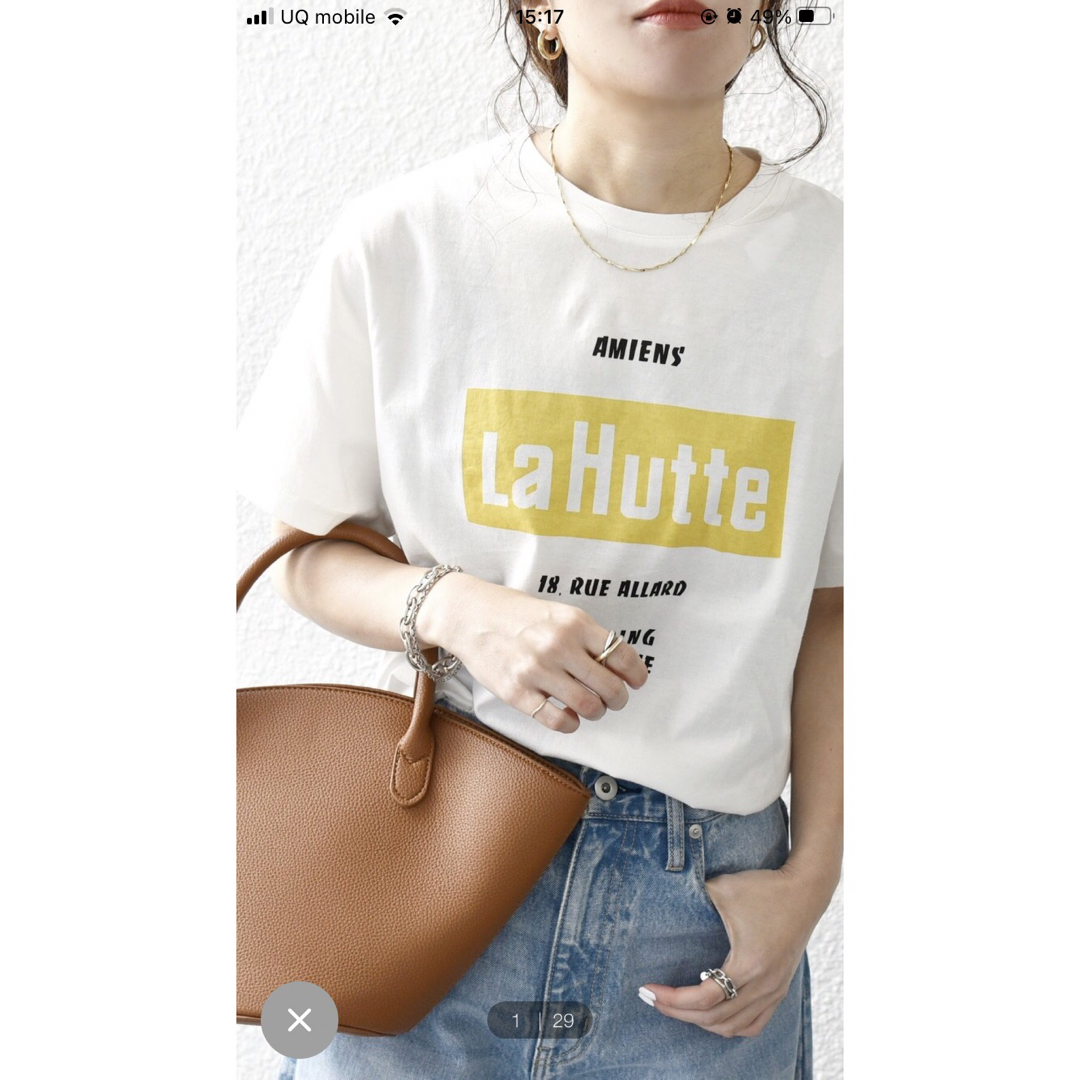 SHIPS(シップス)の🔴新品　La Hutte:〈洗濯機可能〉デザイン ロゴ プリント TEE レディースのトップス(Tシャツ(半袖/袖なし))の商品写真