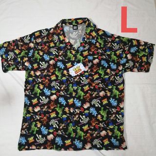 ディズニー(Disney)の【新品】ディズニー ピクサー トイストーリー アロハシャツ 総柄 半袖 L(Tシャツ/カットソー(半袖/袖なし))