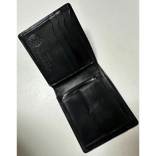 ガンゾ(GANZO)のGANZO ガンゾ 本皮 本革 小銭入付き 2つ折り財布 ブラック 黒(折り財布)