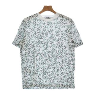 エルメス(Hermes)のHERMES エルメス Tシャツ・カットソー M 白x緑xグレー(総柄) 【古着】【中古】(Tシャツ/カットソー(半袖/袖なし))