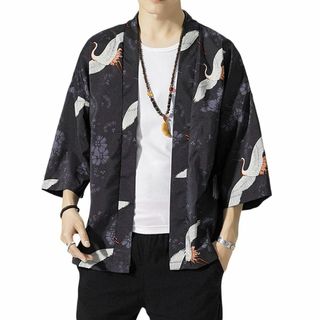 [FOMANSH] 夏服 メンズ カーディガン 甚平 和風シャツ 半袖 シャツ (その他)