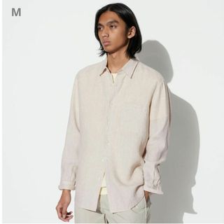 ユニクロ(UNIQLO)の【2023年モデル】UNIQLO プレミアムリネンシャツ ベージュM455957(シャツ)