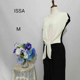 ISSA - イッサ　極上美品　伸縮性有り　ドレス　ワンピース　パーティー　Мサイズ