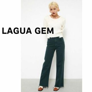 LAGUA GEM - LAGUA GEM ラグアジェム　パンツ　フレア　グリーン　緑　カットオフ