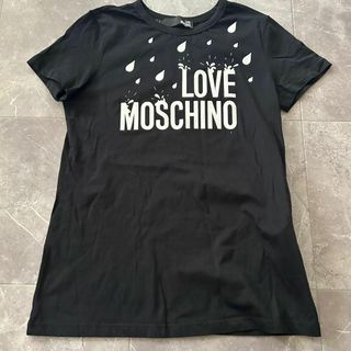 ラブモスキーノ LOVEMOSCHINO プリントTシャツ ブラック 42(シャツ/ブラウス(半袖/袖なし))