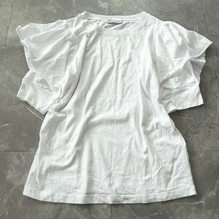 レッドヴァレンティノ(RED VALENTINO)のレッドヴァレンティノ ボリューム フリル袖 カットソー ホワイト XS(Tシャツ(半袖/袖なし))