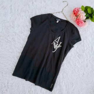 ARMANI JEANS - ARMANI／アルマーニジーンズ（M相当）ロゴデザインフレンチスリーブTシャツ