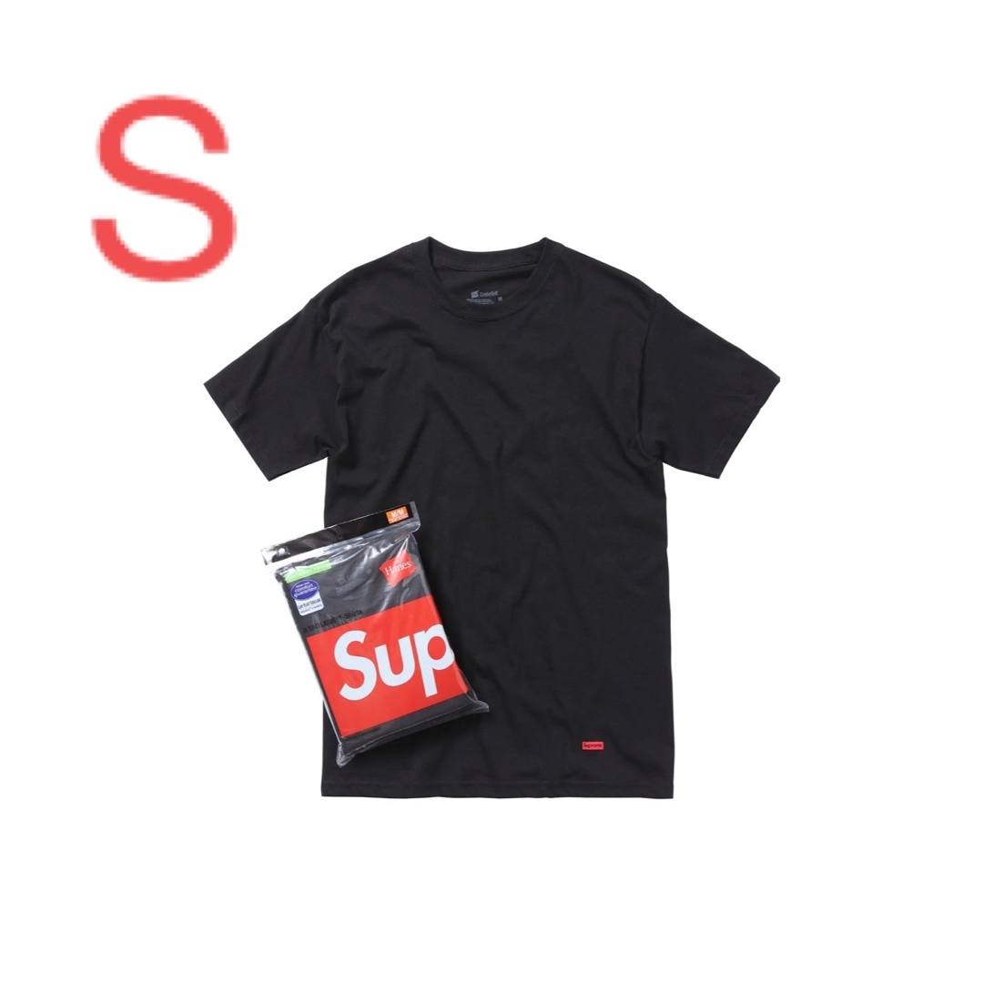 Supreme(シュプリーム)の早い者勝ちsupreme Hanes TaglessTee 黒S 新品 ヘインズ メンズのトップス(Tシャツ/カットソー(半袖/袖なし))の商品写真