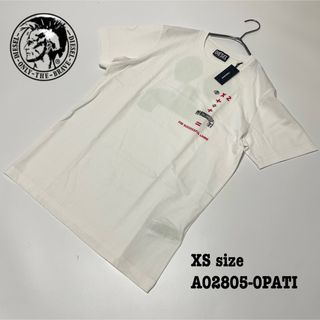 【新品】XS ディーゼル Tシャツ 半袖 バックプリント ロゴ 白 ホワイト 訳