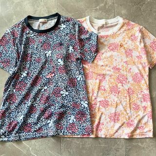 ルコック 花柄 メッシュ Tシャツ 美品 サイズO 2枚セット(Tシャツ(半袖/袖なし))