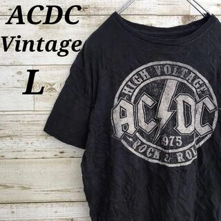 【k4431】USA古着ACDCバンドミュージックロック半袖Tシャツヴィンテージ(Tシャツ/カットソー(半袖/袖なし))