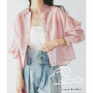 ラブティックボンボン(La boutique BonBon)の新品/タグ付き●La boutique BonBon シアークロップドシャツ(シャツ/ブラウス(長袖/七分))