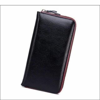 ◆ SALE ◆新品 本革 ジップアラウンド クラッチ 長財布 ブラック 黒(財布)