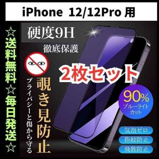 iPhone12 pro フィルム ブルーライトカット 覗き見防止 プライバシー(保護フィルム)