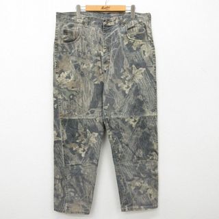 ラングラー(Wrangler)のW38★古着 ラングラー Wrangler ハンティング パンツ メンズ モッシーオーク ダブルニー 茶他 ブラウン 迷彩 24may21 中古 ボトムス ロング(ワークパンツ/カーゴパンツ)