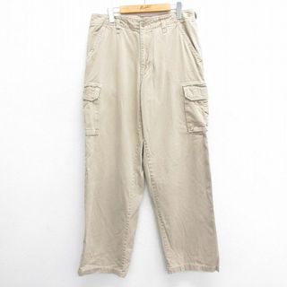 アメリカンイーグル(American Eagle)のW34★古着 アメリカンイーグル American Eagle カーゴ パンツ メンズ コットン ベージュ カーキ 24may21 中古 ボトムス ロング(ワークパンツ/カーゴパンツ)