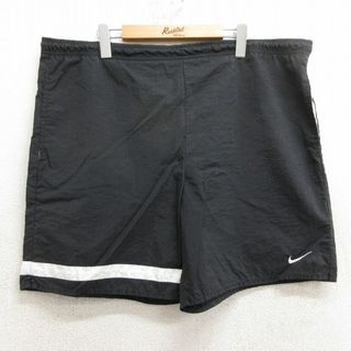 ナイキ(NIKE)のW43★古着 ナイキ NIKE ショート トレーニング パンツ ショーツ メンズ 00年代 00s ワンポイントロゴ 大きいサイズ 黒他 ブラック 24may21 中古 ボトムス 短パン ショーパン(ワークパンツ/カーゴパンツ)