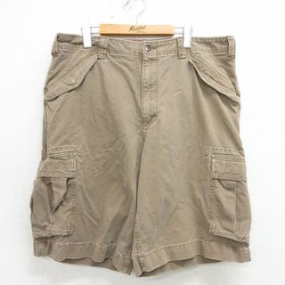 W39★古着 ショート カーゴ パンツ ショーツ メンズ 00年代 00s MOSSIMO 大きいサイズ コットン 茶系 ブラウン 24may21 中古 ボトムス 短パン ショーパン(ワークパンツ/カーゴパンツ)