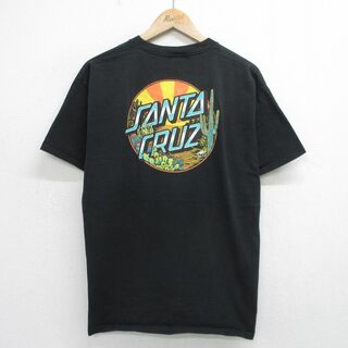 L★古着 サンタクルーズ 半袖 ビンテージ Tシャツ メンズ サボテン コットン クルーネック 黒 ブラック 24may21 中古(Tシャツ/カットソー(半袖/袖なし))