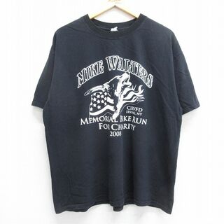 XL★古着 半袖 ビンテージ Tシャツ メンズ 00年代 00s MIKE WALTERS 企業広告 大きいサイズ クルーネック 黒 ブラック 24may21 中古(Tシャツ/カットソー(半袖/袖なし))