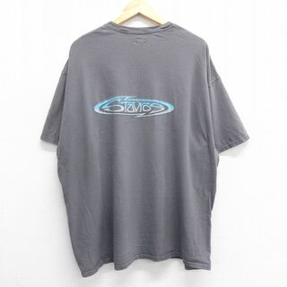 XL★古着 半袖 Tシャツ メンズ Stavros サーフボード 大きいサイズ コットン クルーネック 濃グレー 24may21 中古(Tシャツ/カットソー(半袖/袖なし))