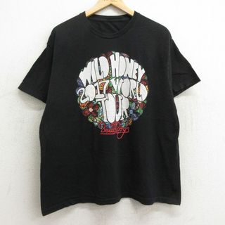 XL★古着 半袖 ロック バンド Tシャツ メンズ ザビーチボーイズ クルーネック 黒 ブラック 24may21 中古(Tシャツ/カットソー(半袖/袖なし))