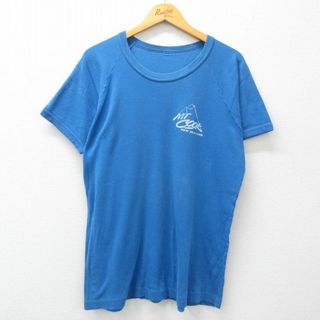 XL★古着 半袖 ビンテージ Tシャツ メンズ 90年代 90s ニュージーランド ラグラン クルーネック 青 ブルー 24may21 中古(Tシャツ/カットソー(半袖/袖なし))