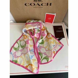 COACH - COACHコーチシグネチャー柄シルクスカーフ