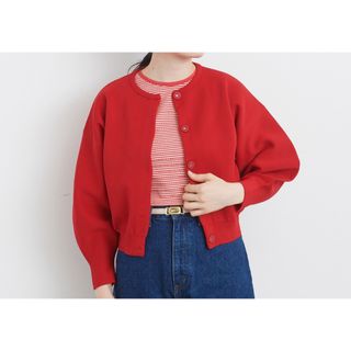 ドットアンドストライプスチャイルドウーマン(Dot&Stripes CHILDWOMAN)のAMOSSAミラノリブパフスリーブ カーディガン(カーディガン)